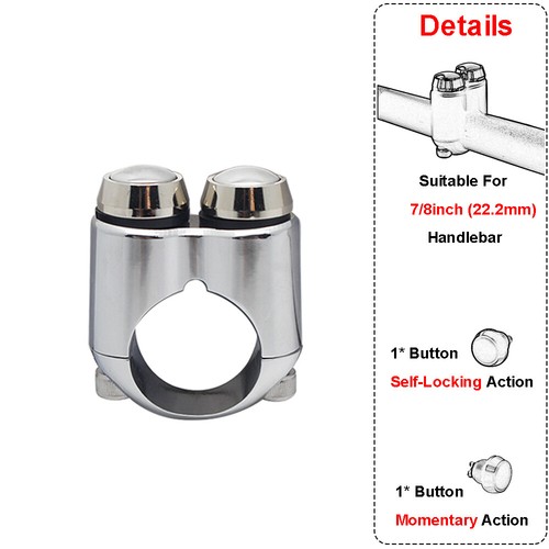 1 Momentary 1 Self-locking Button Switch For 1" & 7/8" 22mm Motorcycle Handlebar - Picture 15 of 18