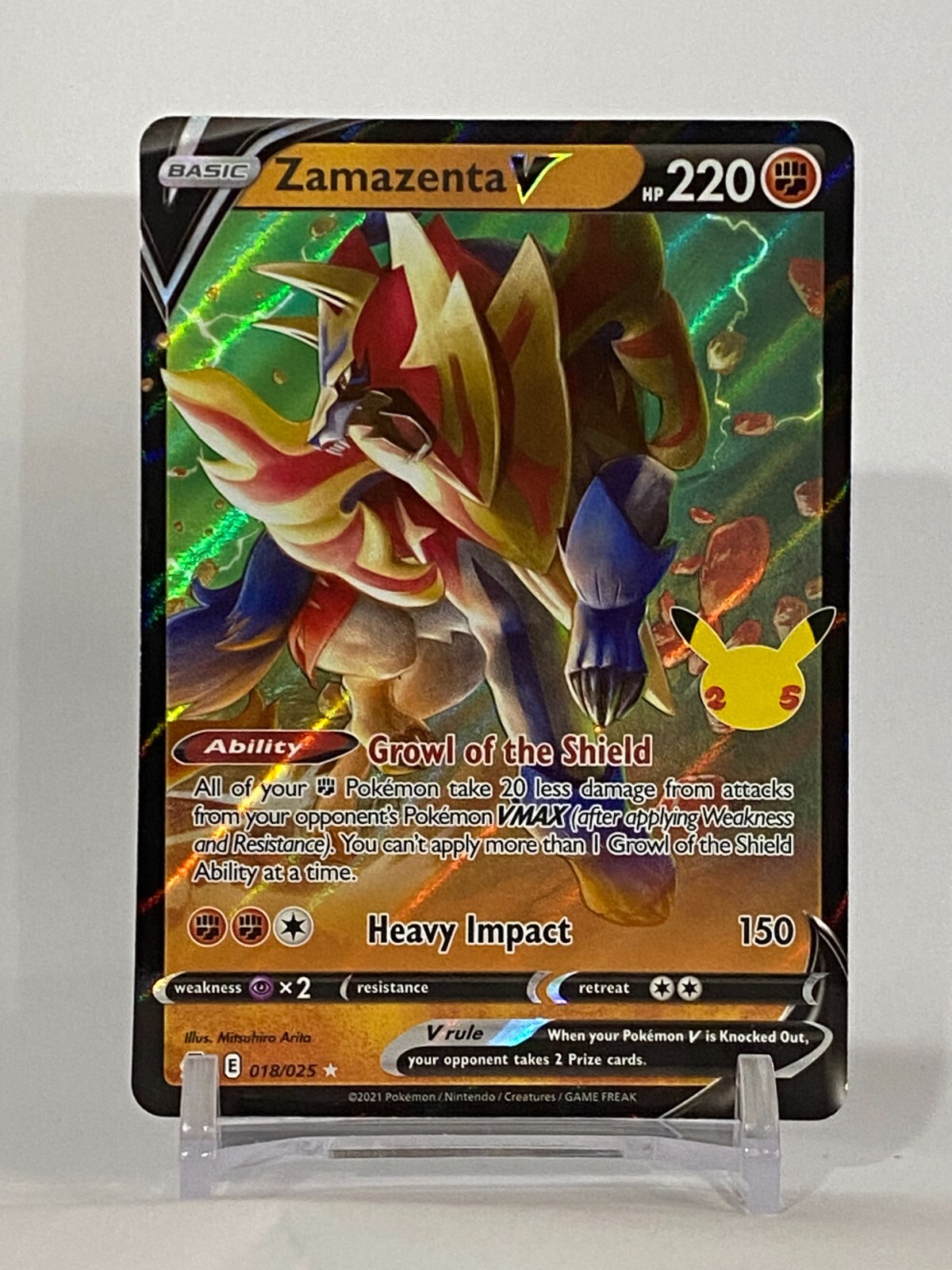 Zamazenta V Pokémon TCG Celebrations 018/025 Holo Ultra Rare NM/MINT