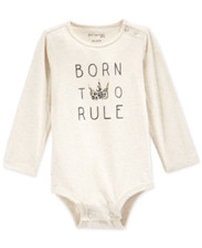 First Impressions Baby Girls' Size 24 Months Long-Sleeve Born to Rule Bodysuit