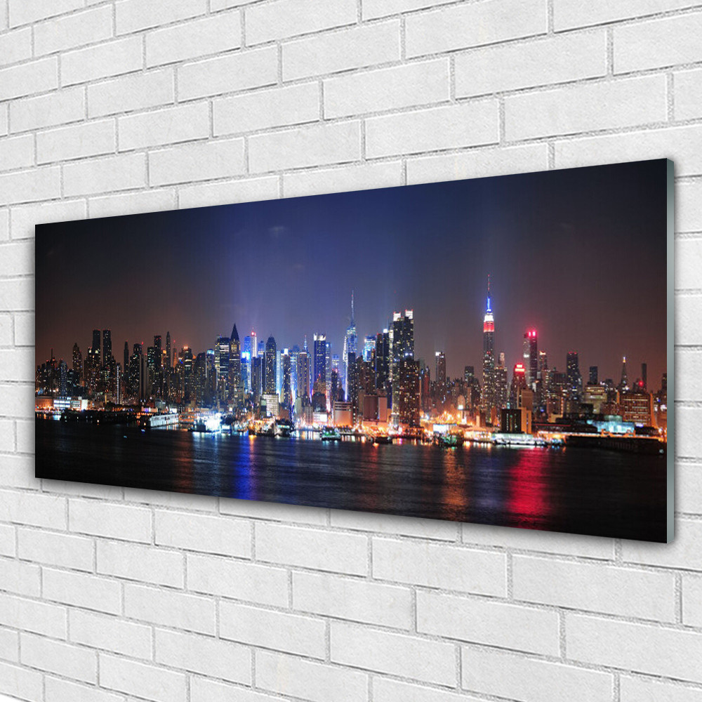 Tableau mural Image sur Plexiglas 125x50 Bâtiments Ville Eau décoration murale moderne