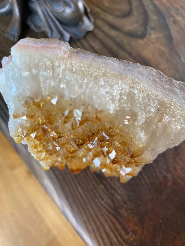 Premium Hochgradige Citrine Druzy 154 Mini Geode Cluster 549g H9xW9xD4.5cm - Bild 5 von 5