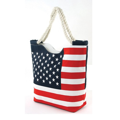 NEU GROßE ROT, WEISS, BLAU, AMERIKANISCHE FLAGGE CANVAS STOFF, OBERER REISSVERSCHLUSS BEUTELTASCHE, SCHULTERTASCHE - Bild 4 von 4