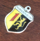 Vintage 800 Silver Mannheim Germany Enamel Shield Travel Bracelet Charm Reu — photo 7
