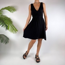 Vintage Y2K Black Gothic Vampy Sleeveless Coquette Mini Dress / Size: S