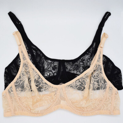 Hot Womens Bra Sexy Lingerie Unpadded See Through Lace Brassiere Bras Underwear