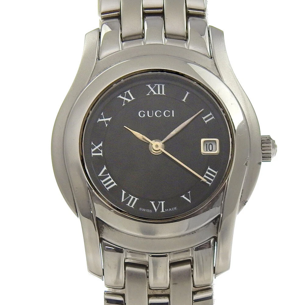 Montres GUCCI 5500L cadran noir acier inoxydable quartz affichage analogique femmes
