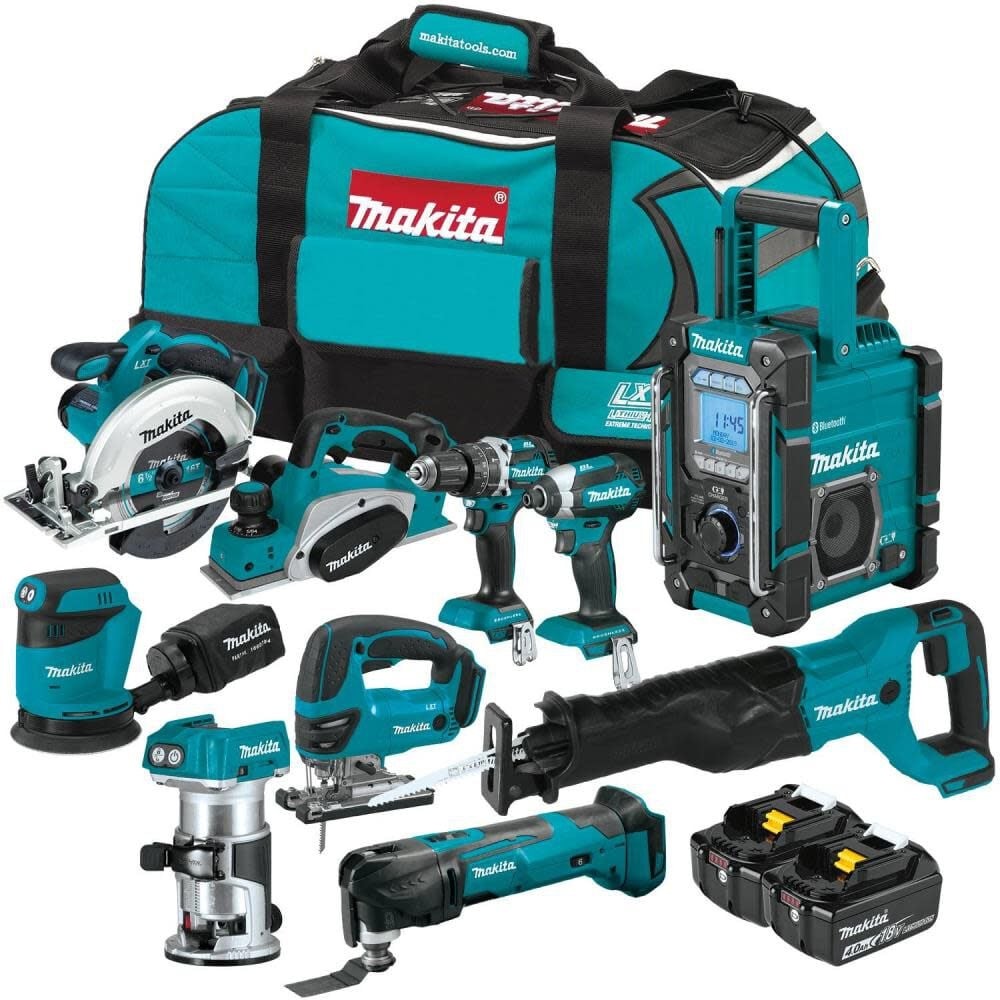 Комбинированный набор для деревообработки Makita 18V Lxt 4Ah литий-ионный аккумуляторный 10Шт 224390₽