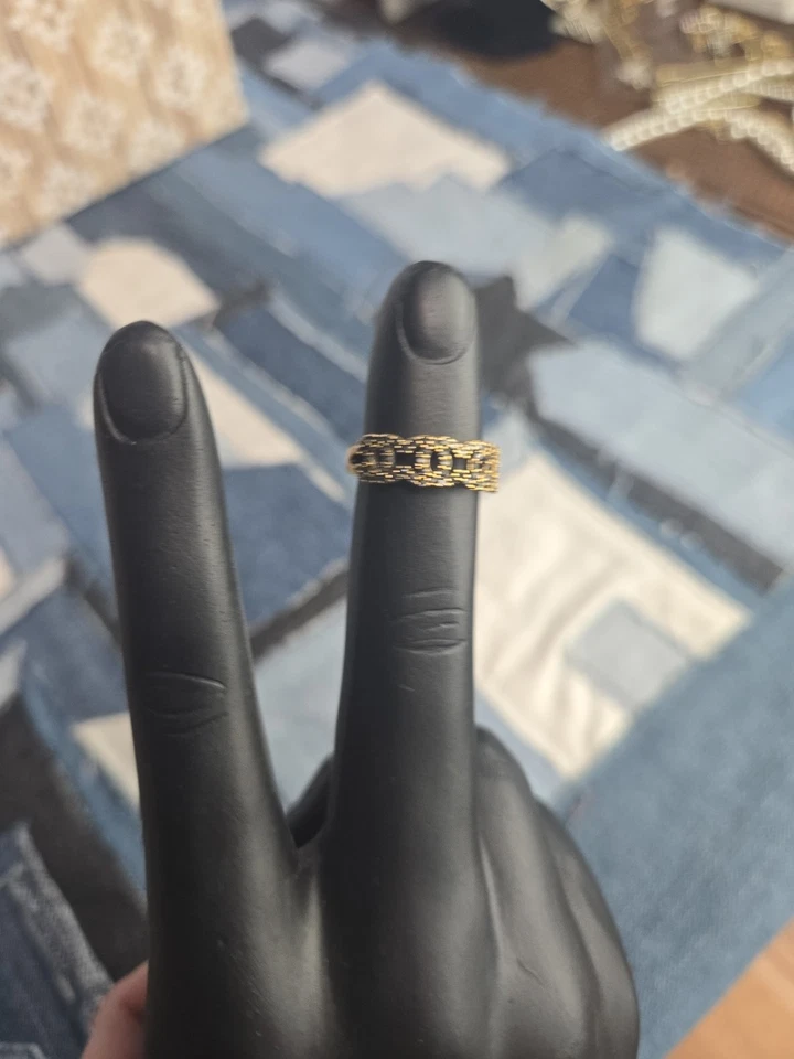 Anillo de diseñador de oro ajustable - Anillo de oro de bisutería de diseñador  Foto 2 de 4