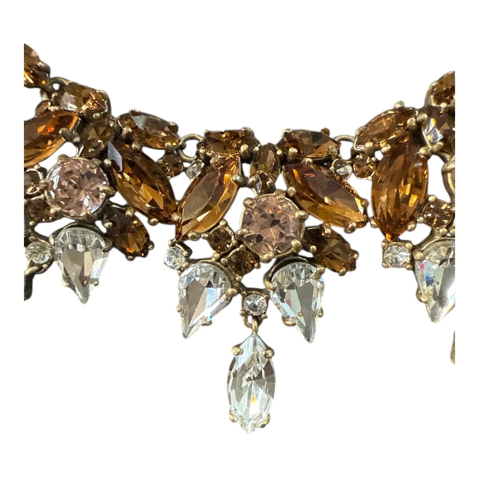 Declaración de diamantes de imitación marrón y blanco tono dorado J.CREW JC159 Foto 3 de 4