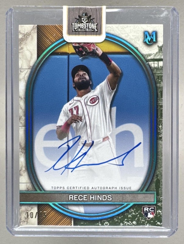 Rece Hinds 2025 Topps Museum Collection #AA-RHI Blue Topaz Archival RC Auto /15