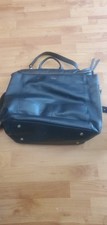 Mina Baie Harper Mini Backpack Diaper Bag Black Pebbled Leather Gold Hardware