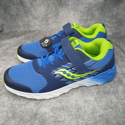 Saucony Shoes Wind A/C 2.0 Boys Size 7 XW Extra Wide Blue And Green Sneakers