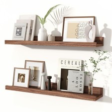 Picture Ledge Shelves Set of 2, 24 Inch Rustic Wall Mounted Floating Shelves ...