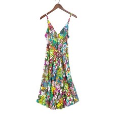 JAMS WORLD Dress Spring Flowers Womens S Spaghetti Strap V-Neck Midi Tank W702