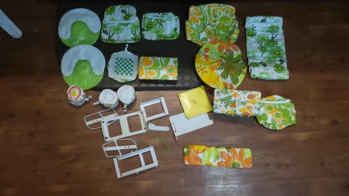 LOT OF Vintage 70’s Barbie Doll House Puff N Play Blow Up Inflatable Furniture