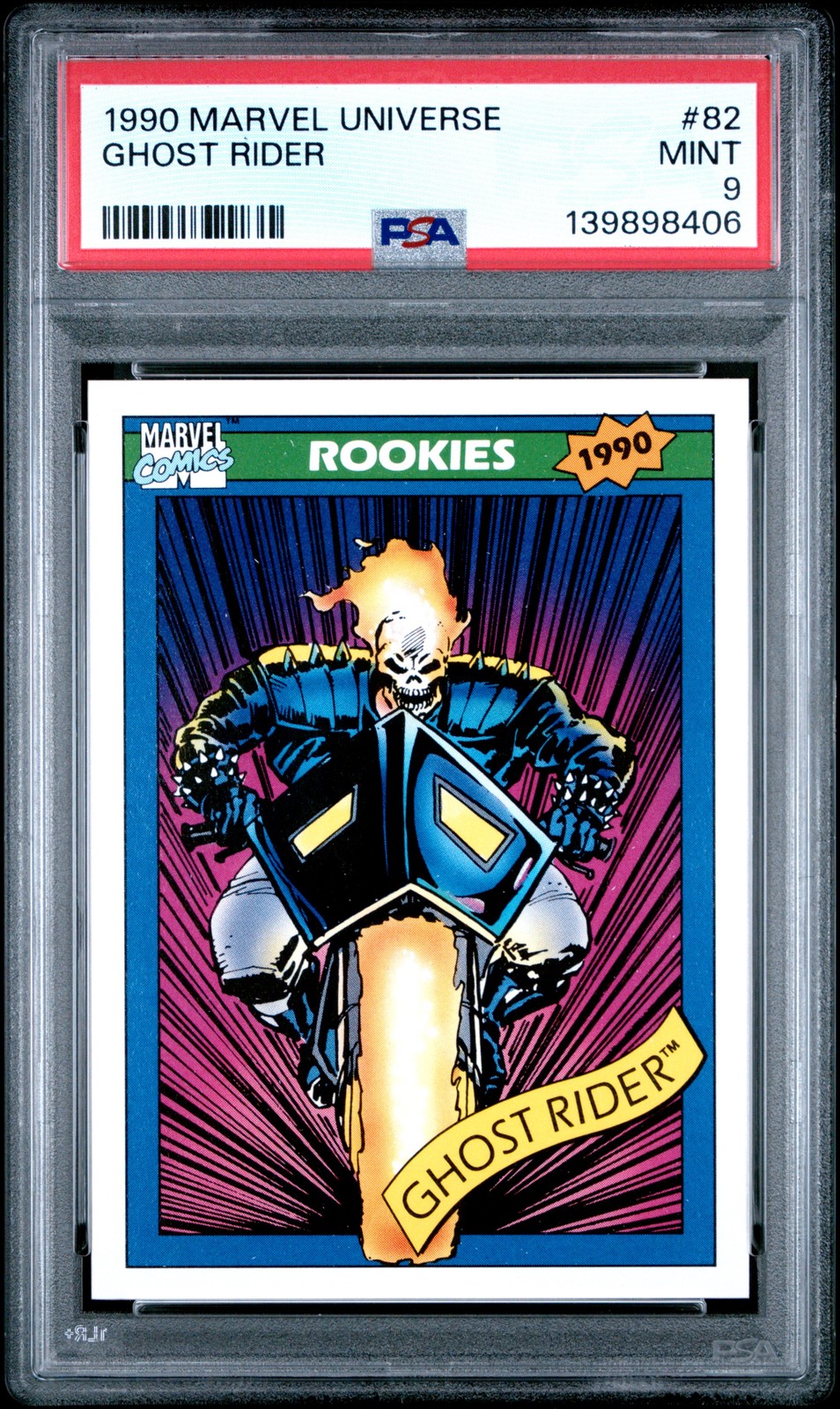 1990 MARVEL UNIVERSE #82 GHOST RIDER PSA 9