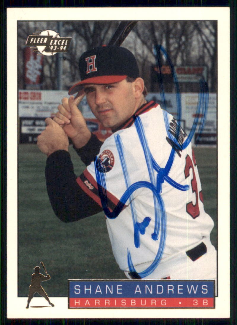 1993-94 Fleer Excel #222 Shane Andrews - On Card Auto