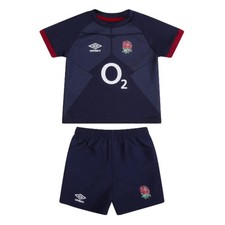 Toddlers Rugby Kit Navy 2023-2024 England Replica Alternate Rugger Baby Outfit