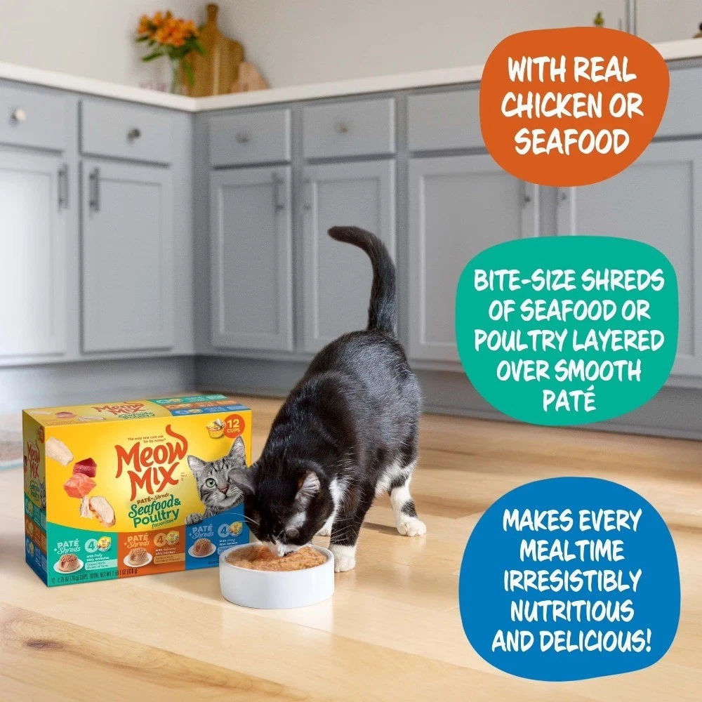Pate Toppers Seafood & Poultry Variety Pack, Wet Cat Food, 2.75 oz Cup, 12 Pack - thumbnail 5