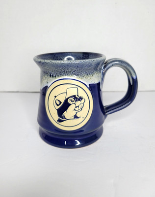 Deneen Pottery Buc-ees Blue Mug Drip Glossy Glaze Cup Rare HTF Hand Thrown 2015