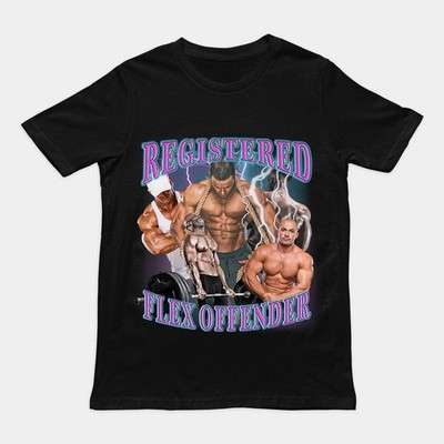 Registered Flex Offender Gym T-Shirt Funny Workout Bodybuilding Graphic Tee