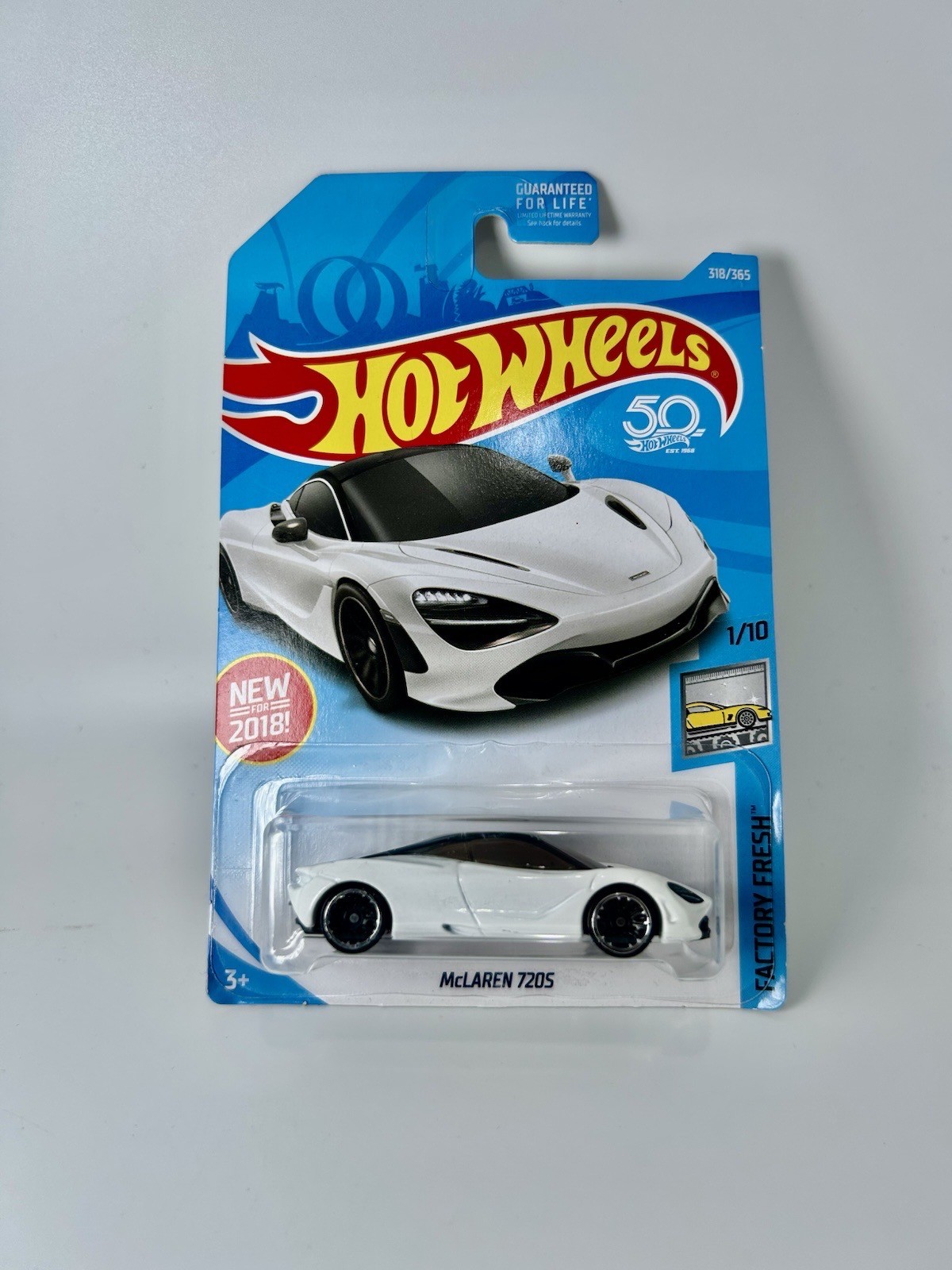 Hot Wheels Factory Fresh McLaren 720s White 1/10 NEW For 2018 318/365