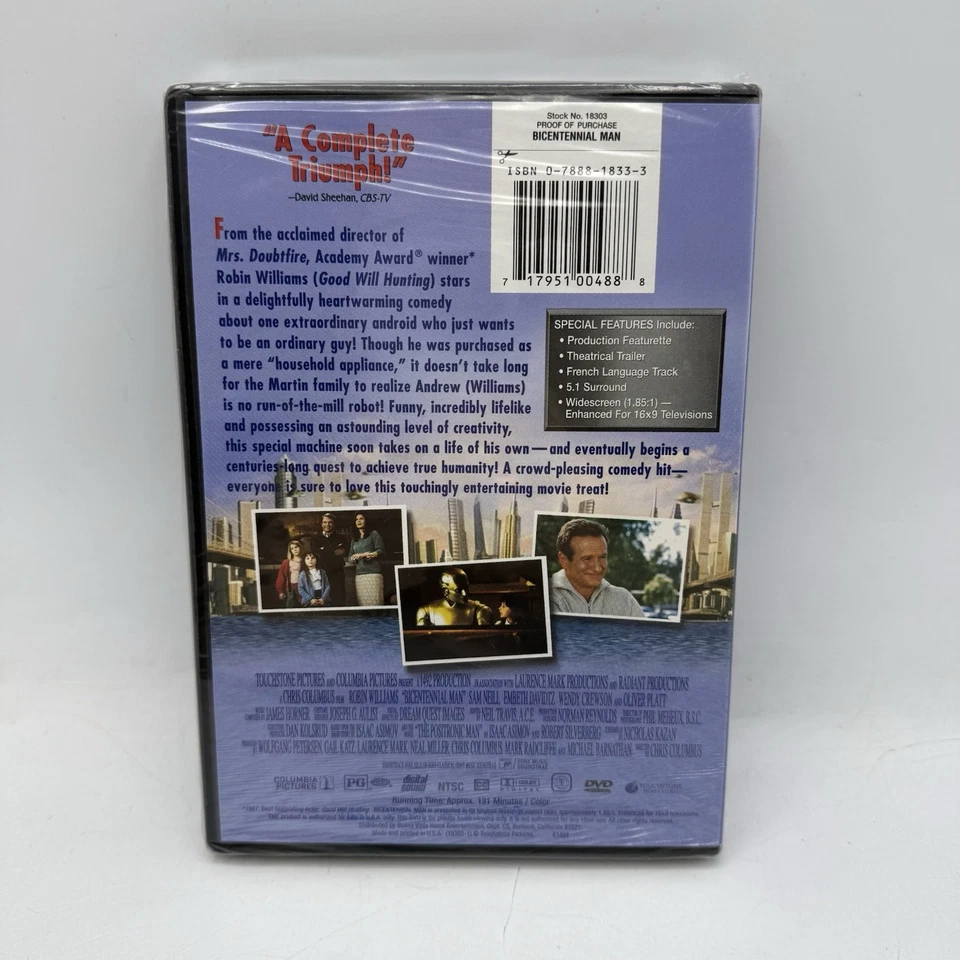 BICENTENNIAL MAN 1999 - Robin Williams (DVD NEW/SEALED) Foto 2 de 3