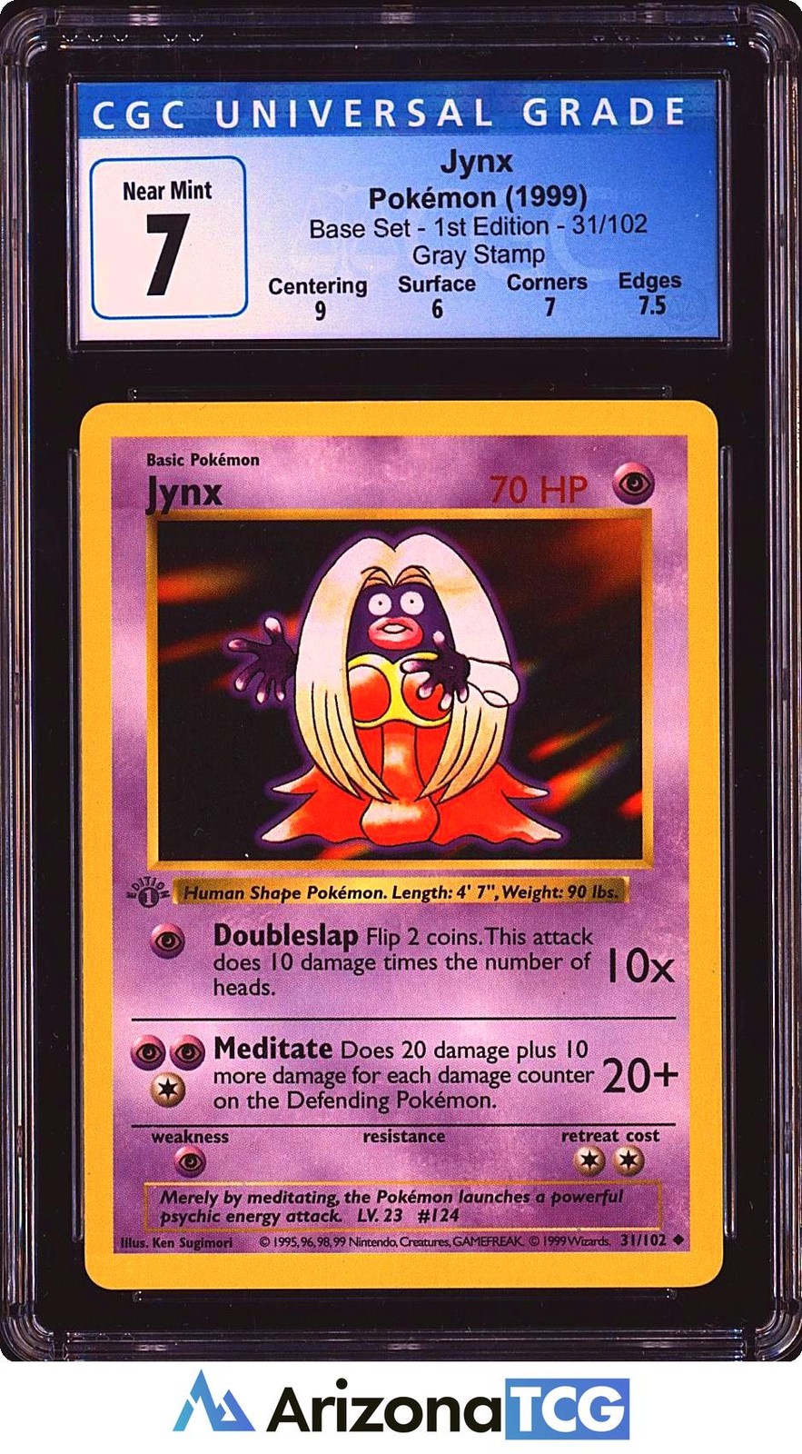 Pokemon 1999 Jynx 31/102 Gray Stamp Base Set 1st Edition CGC 7