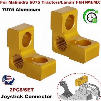 2PCS For Mahindra 6075 Billet Machined 7075 Aluminum Tractors Joytick Connectors