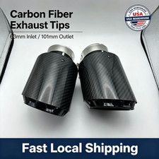 2pcs Carbon Fiber Exhaust Tip 2.5 Id 4.0od Glossy Black Tri-layer Tailpipe 2pcs Carbon Fiber Exhaust Tip 2.5 Id 4.0od Glossy Black Tri-layer Tailpipe