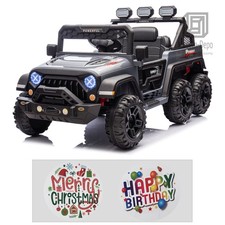 12V Kids Ride On Car Electric Truck w/ Remote Control DIY Stickers 6 Wheels Toy