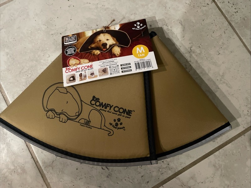 The Comfy Cone  Soft Pet Recovry Medium Black  All Four Paws New