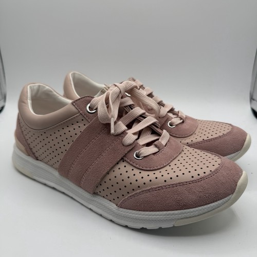 Foot Petals Pink Leather Perforated Comfort Sneakers Lace Up Women’s 8M