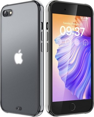 iPhone SE (3rd and 2nd gen) and iPhone 8/7 Case Black, Translucent Matte Soft Ed