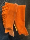 VINTAGE 1970s Barbie doll FRINGE BENEFITS ORANGE SUEDE FABRIC CLOTH  BOOTS