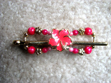 Lilla Rose Flexi Hair Clip Red Flower Beads