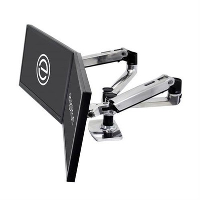 Ergotron LX Dual Side-by-Side Monitor Arm, Up to 27'' Monitor, Black (45-245-026)