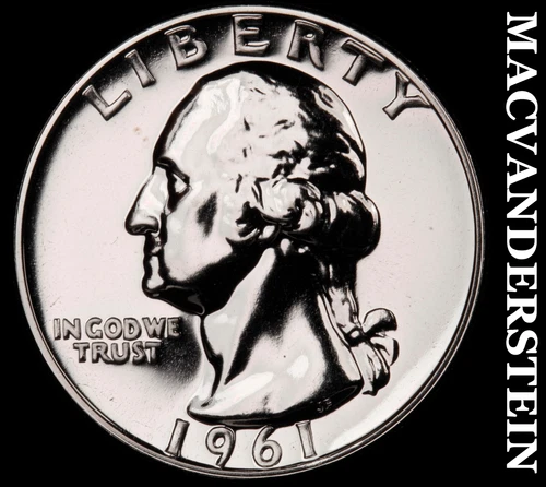 1961 Silver Washington Quarter - Choice Gem Proof  Lustrous  No Reserve  #G9426