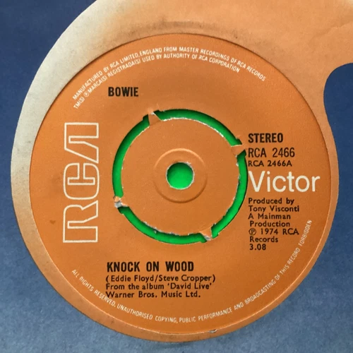 David Bowie 7” Vinyl Single “ Knock On Wood “  RCA 1974 “ Panic In Detroit “ A-1