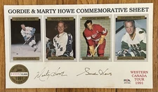 Gordie Howe & Marty Howe Autograph Signed Card Poster #/15000 PSA/DNA COA