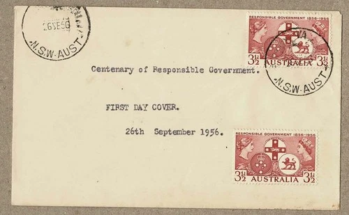 Australia 1956 Plain Responsible Govt FDC SCARCE NSW Postmark VA Relief Cover
