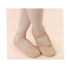 New Capezio Daisy Leather Ballet Pink Shoe Full Sole Child Size 6 1/2 M RN 63356
