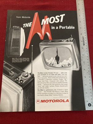 Motorola The Most Reliable Portable TV Ever 1950 s Print Ad