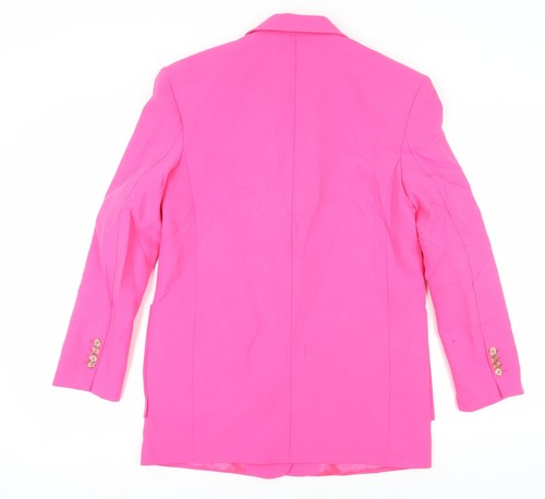 Blazer rosa para mujer Zara, talla 8, solapa de muesca, dos botones - Imagen 2 de 12