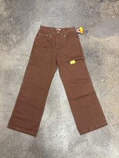 Vintage Kikwear Pants Mens 28 Brown Brushed Twill Wide Leg Y2K Skate 90s