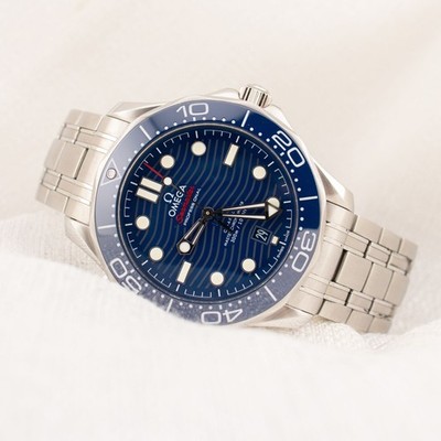 2023! OMEGA Seamaster Diver Blue Wave 300M B&P Men's Watch 210.30.42.20.03.001