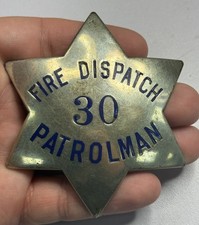 Vintage Fire Dispatch Patrolman Ed Jones Sterling Silver Badge 