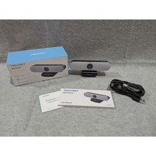TECKNET 1080P Webcam with Microphone and LED Light Touch Control Plug and Play