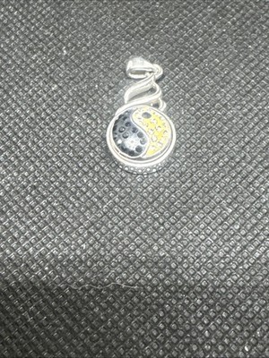  RCI Anhänger Sterlingsilber klare schwarze Steine YIN & YANG 925