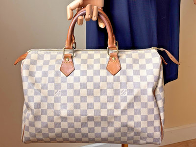 Louis Vuitton Speedy 35 Damier Azur Hand Bag | eBay